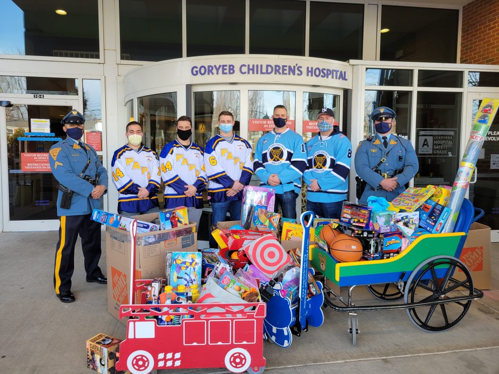 The Police Department donates gifts to the Goryeb Children's Hospital