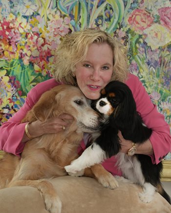 Patti Aresty and two dogs